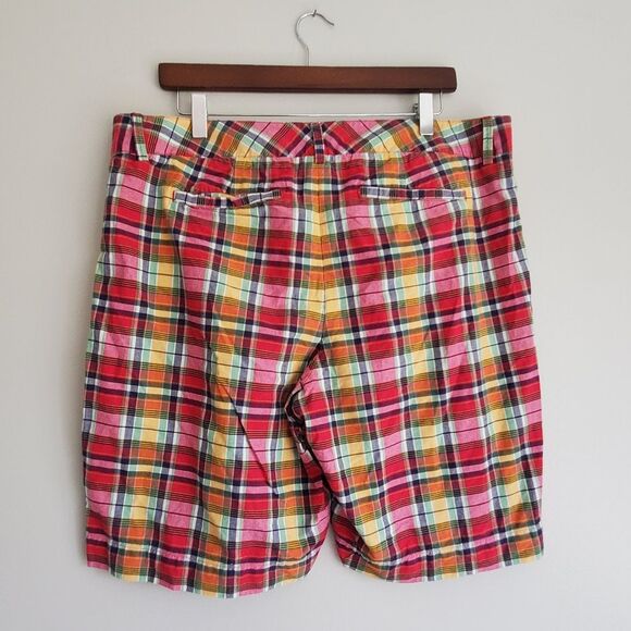 Lands' End Plaid Y2k Multicolor 100% Cotton Shorts Size 16 Fit 2 - Picture 6 of 12